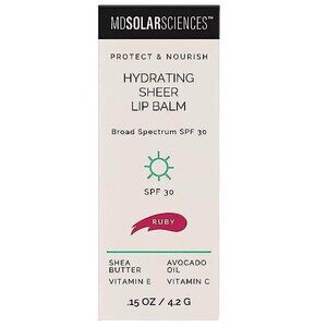 MDSolarSciences Hydrating Sheer Lip Balm in Ruby Red SPF 30 Exp 8/24 0.15oz/4.2g
